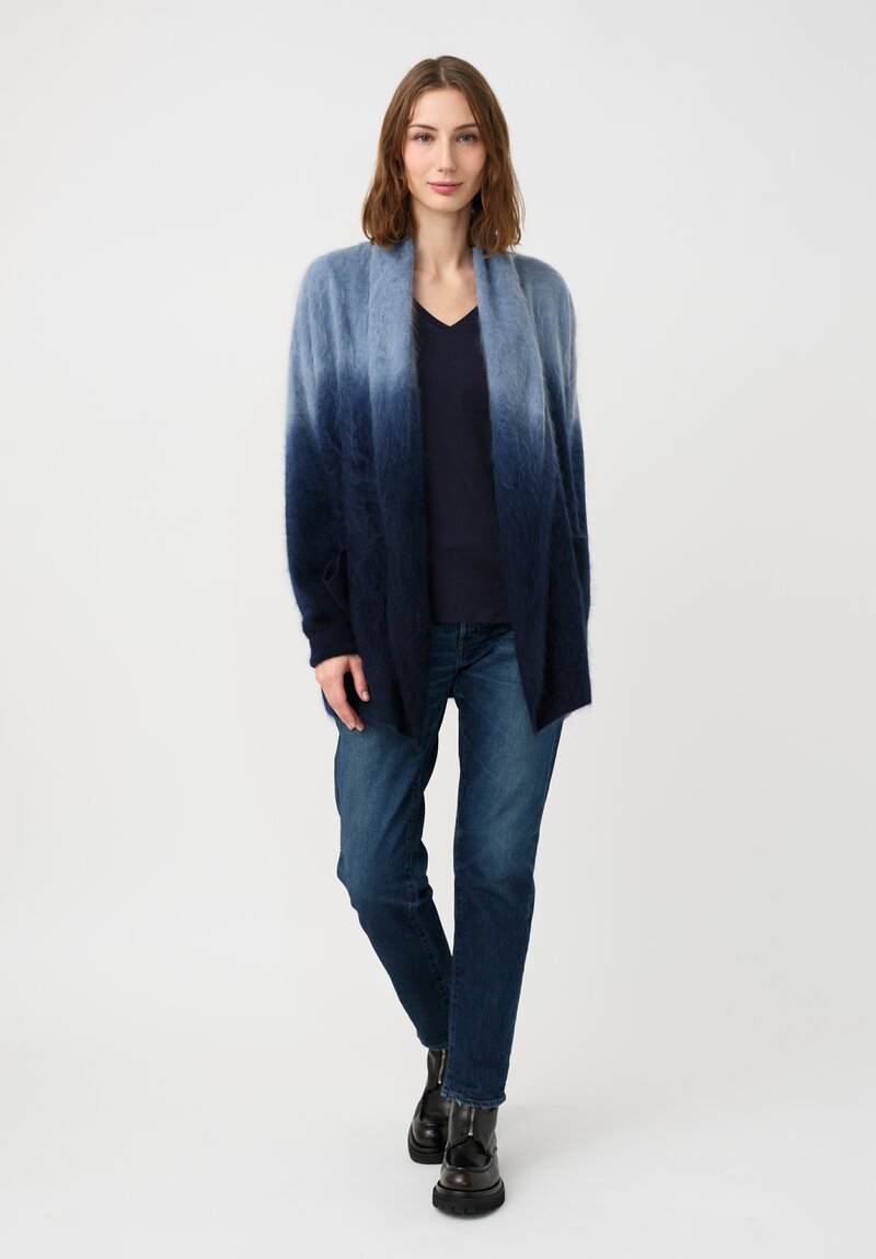 Iris Von Arnim Dip-Dyed Brushed Cashmere Kamelia Cardigan