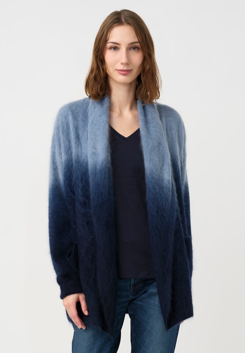 Iris Von Arnim Dip-Dyed Brushed Cashmere Kamelia Cardigan