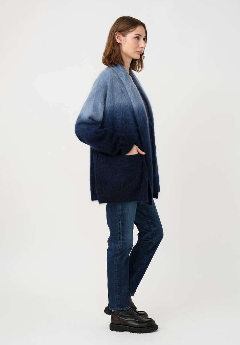 Iris Von Arnim Dip-Dyed Brushed Cashmere Kamelia Cardigan
