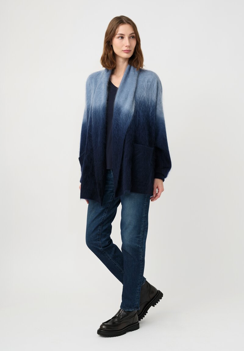 Iris Von Arnim Dip-Dyed Brushed Cashmere Kamelia Cardigan
