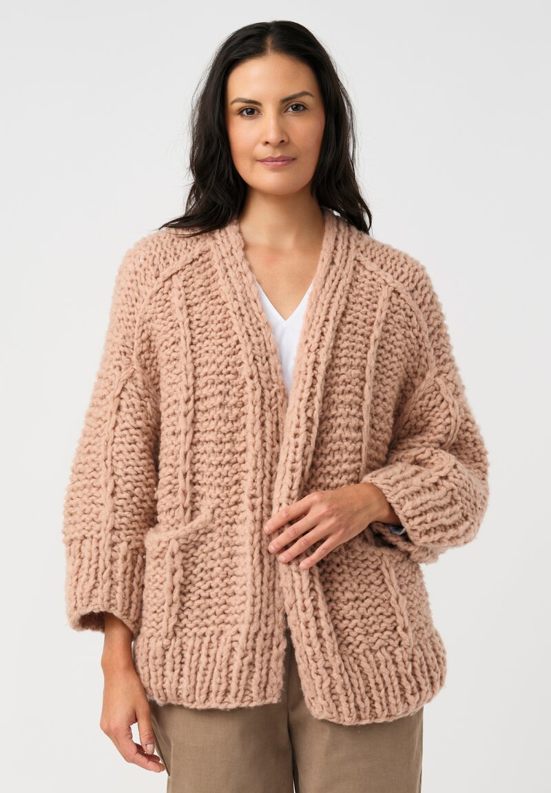 Iris Von Arnim Cashmere Junia Cardigan in Rosewood Pink