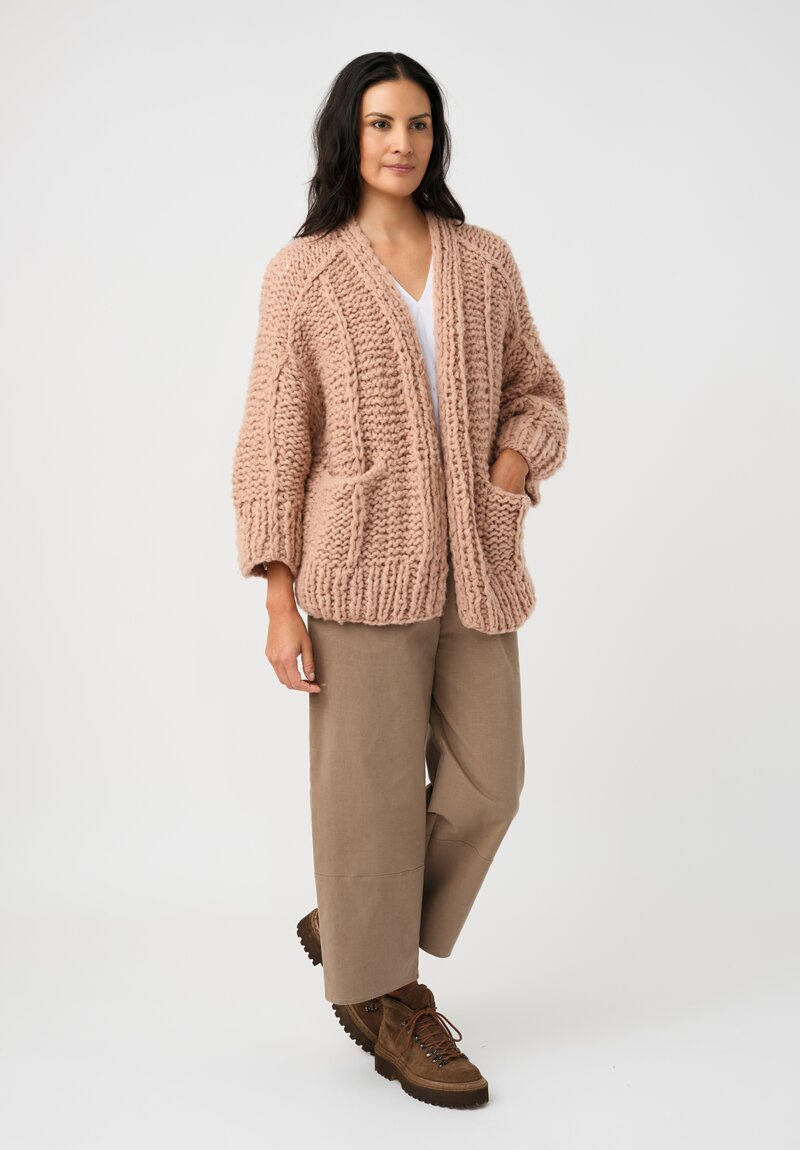 Iris Von Arnim Cashmere Junia Cardigan in Rosewood Pink