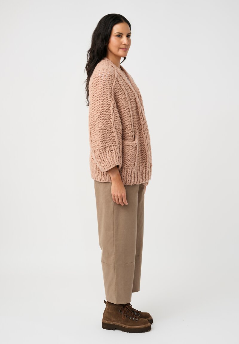Iris Von Arnim Cashmere Junia Cardigan in Rosewood Pink