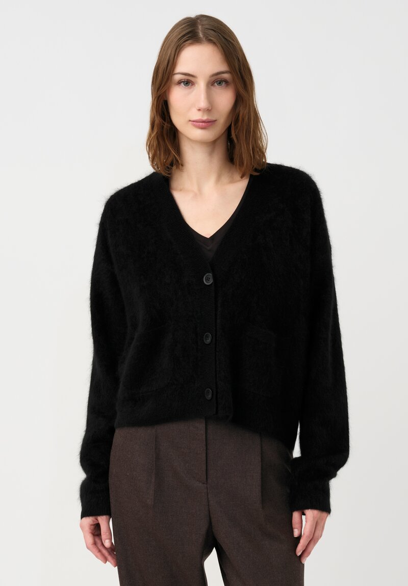 Iris Von Arnim Brushed Cashmere Cropped Seraphina Cardigan