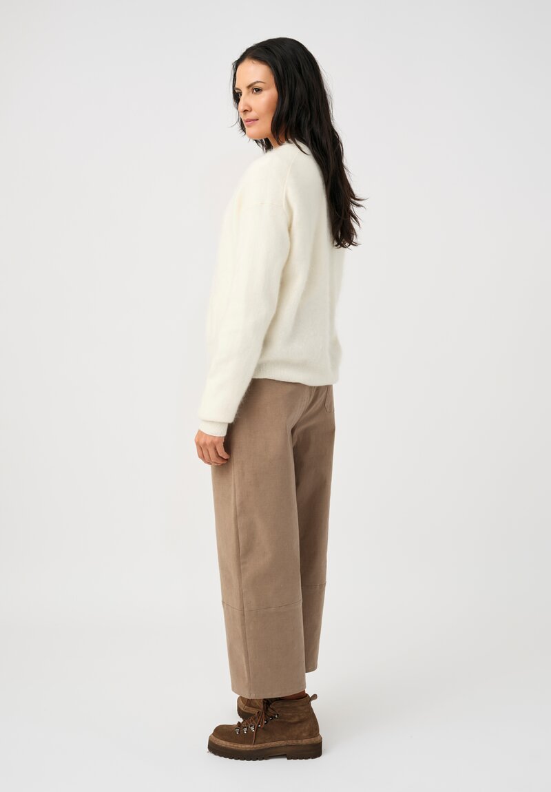 Iris Von Arnim Brushed Cashmere Seraphina Cardigan in Off White