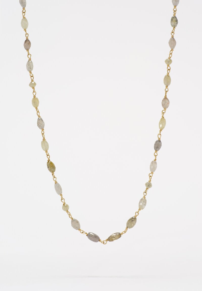 Anaconda 18K White Gold Rosary Necklace with Fancy Cut Diamonds