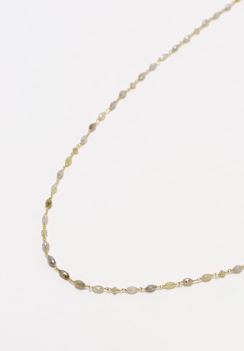 Anaconda 18K White Gold Rosary Necklace with Fancy Cut Diamonds