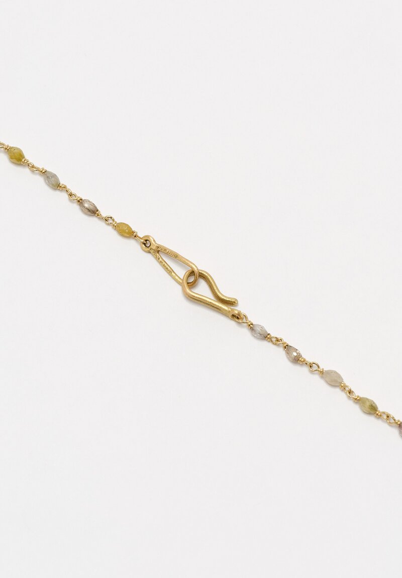 Anaconda 18K White Gold Rosary Necklace with Fancy Cut Diamonds