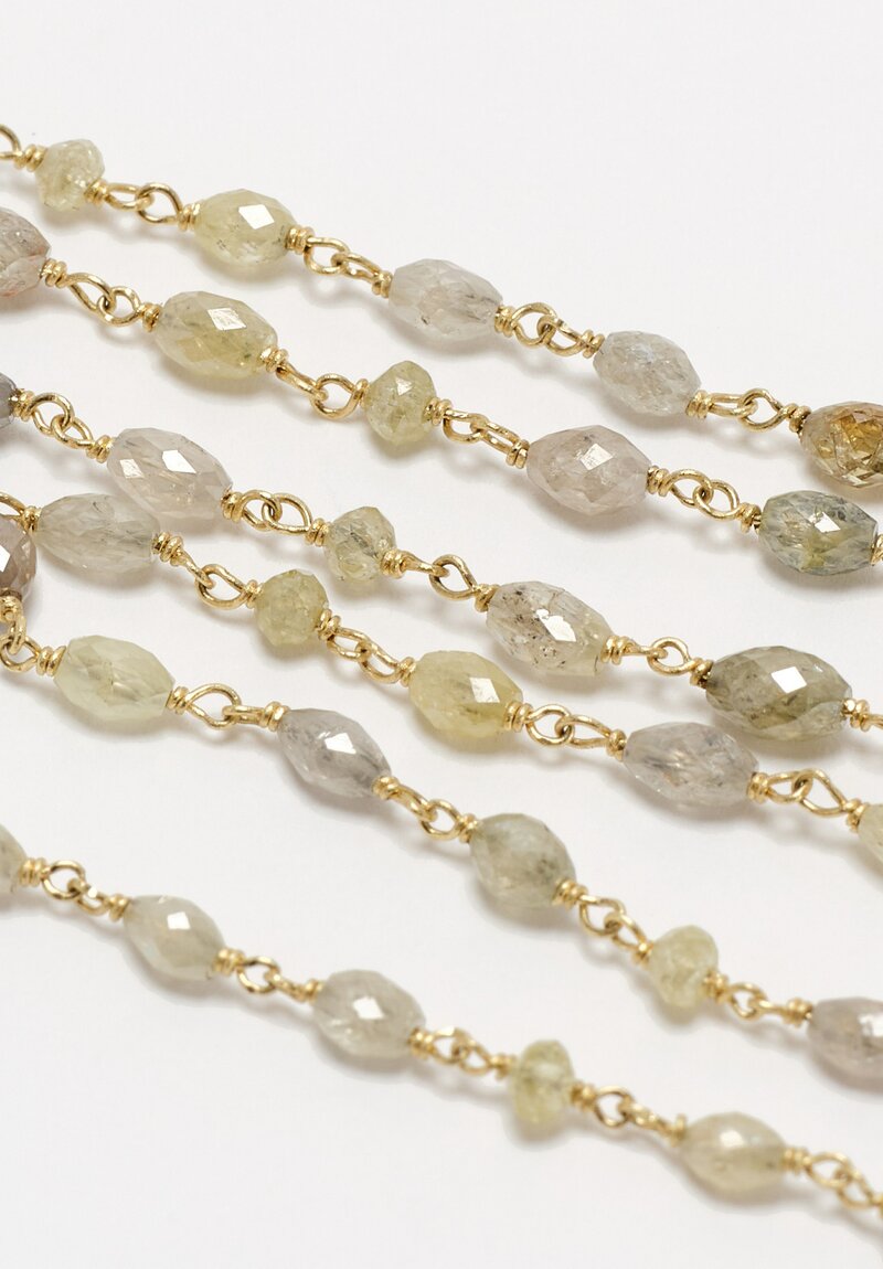 Anaconda 18K White Gold Rosary Necklace with Fancy Cut Diamonds