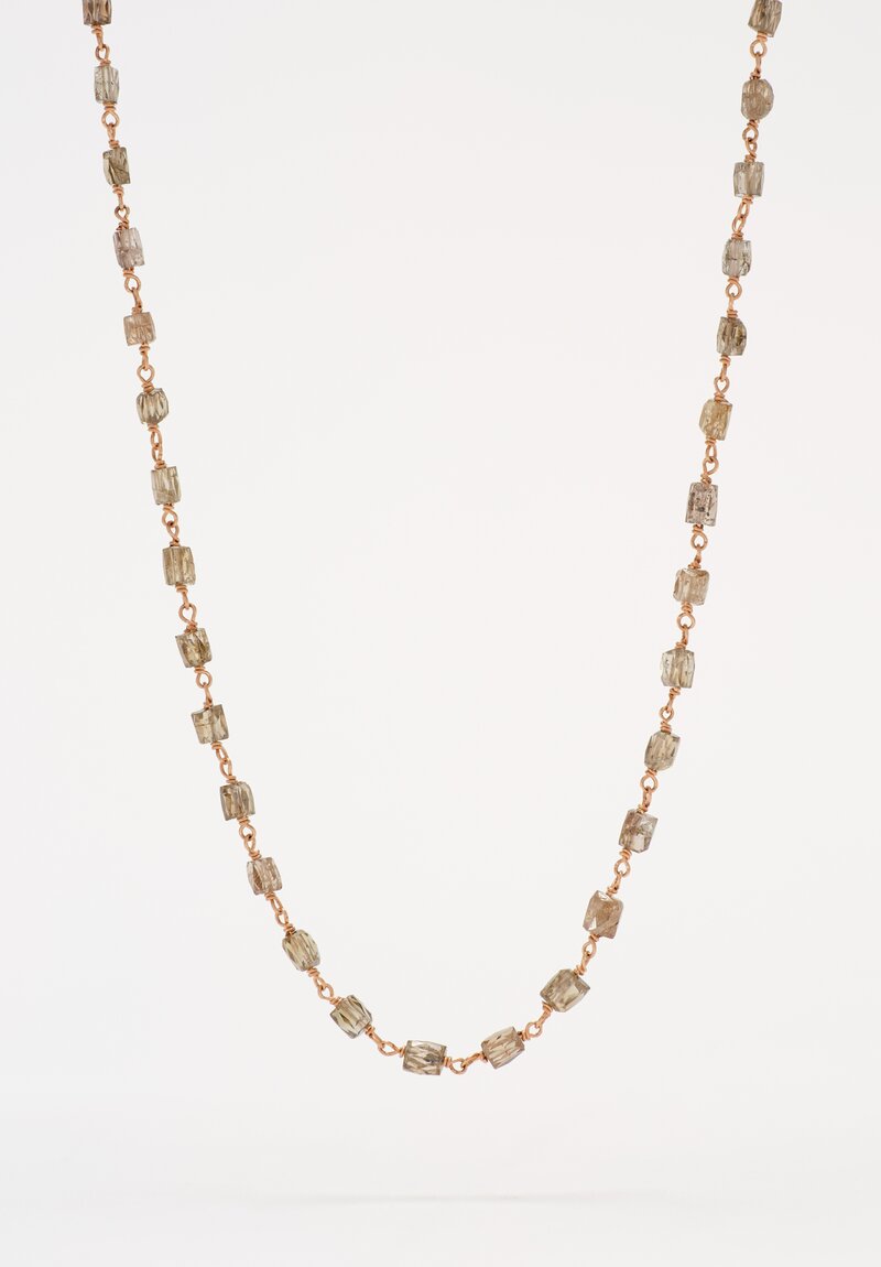 Anaconda 18K Rose Gold Rosary Necklace with Brown Diamonds