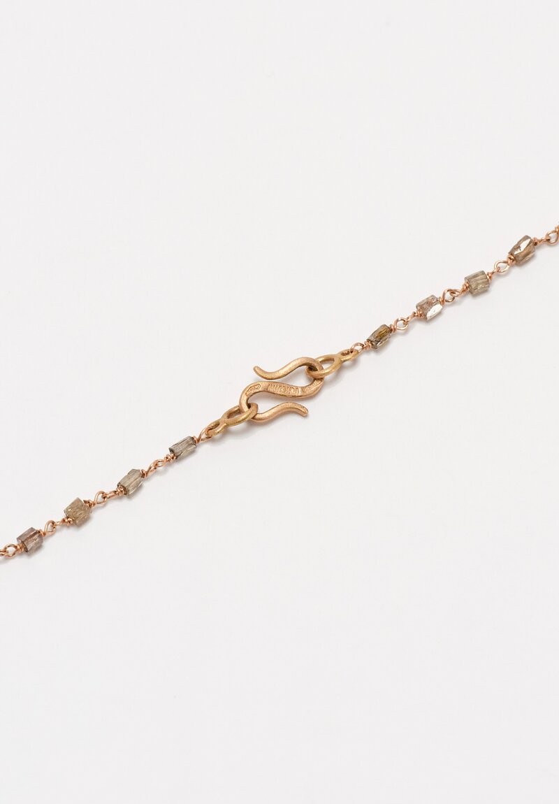 Anaconda 18K Rose Gold Rosary Necklace with Brown Diamonds