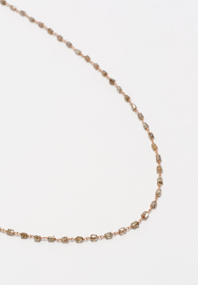 Anaconda 18K Rose Gold Rosary Necklace with Brown Diamonds