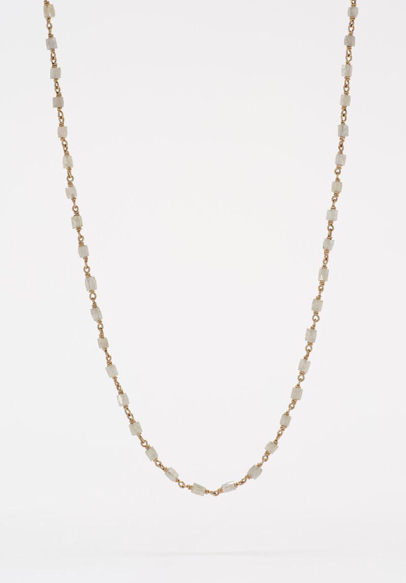 Anaconda 18K White Gold Rosary Necklace with Ice Cube Diamonds