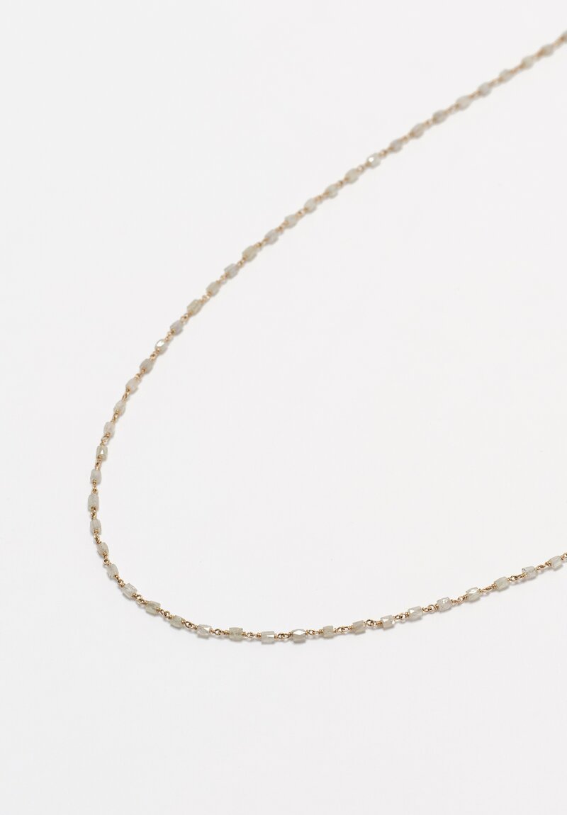 Anaconda 18K White Gold Rosary Necklace with Ice Cube Diamonds