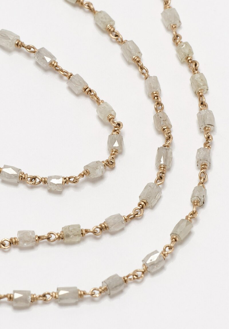 Anaconda 18K White Gold Rosary Necklace with Ice Cube Diamonds