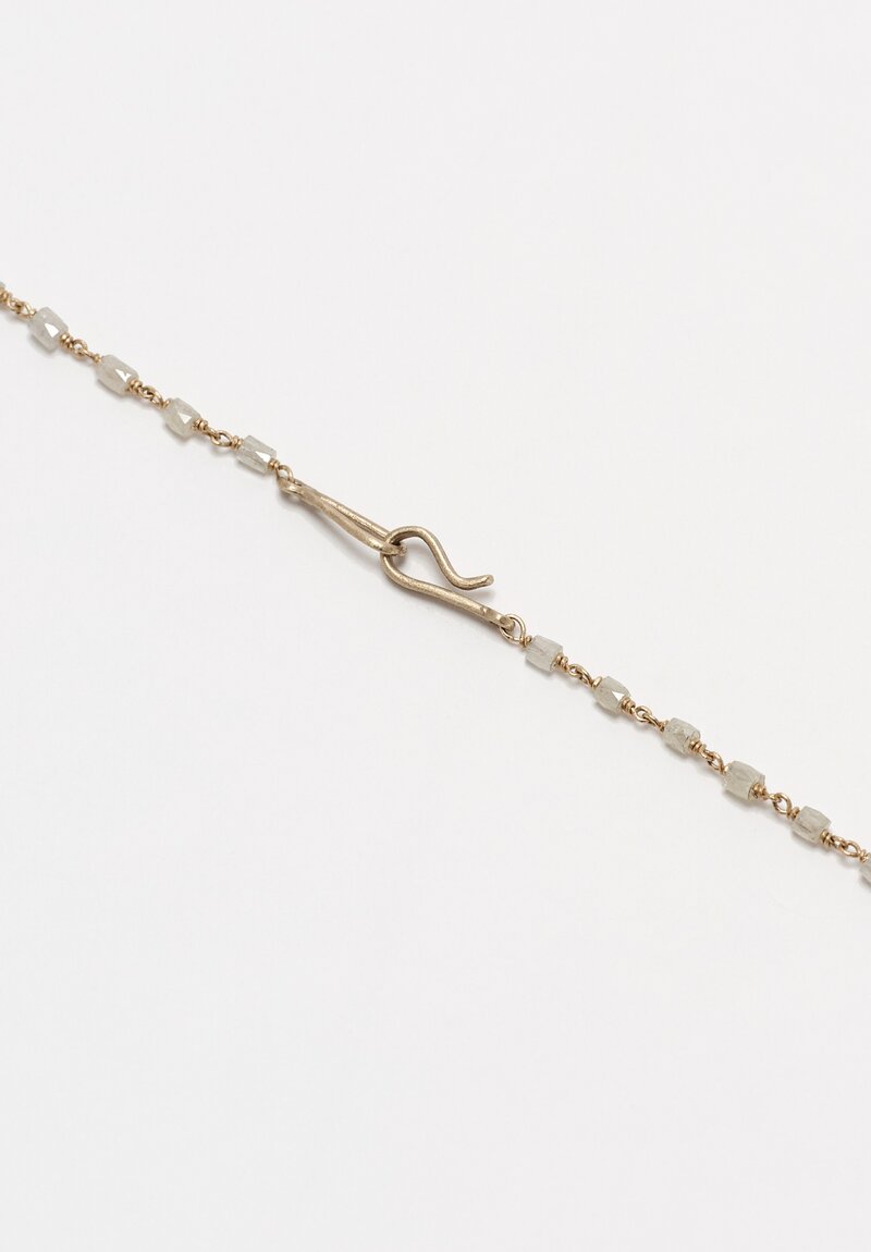 Anaconda 18K White Gold Rosary Necklace with Ice Cube Diamonds