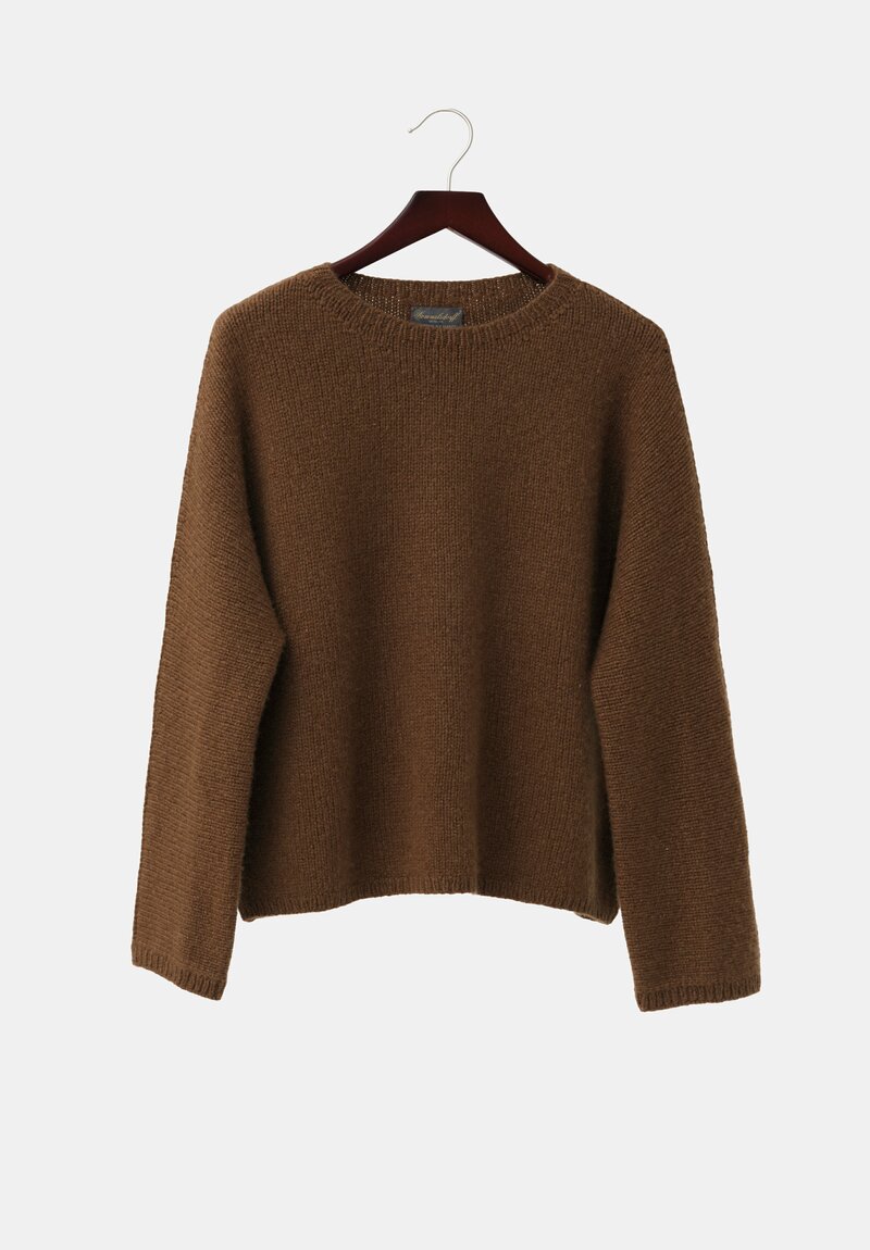 Wommelsdorff Cashmere Hand-Knit Tiili Sweater in Celtic Brown	