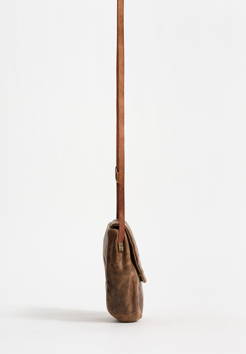 Ziggy Chen Small Leather Shoulder Bag Sepia Brown