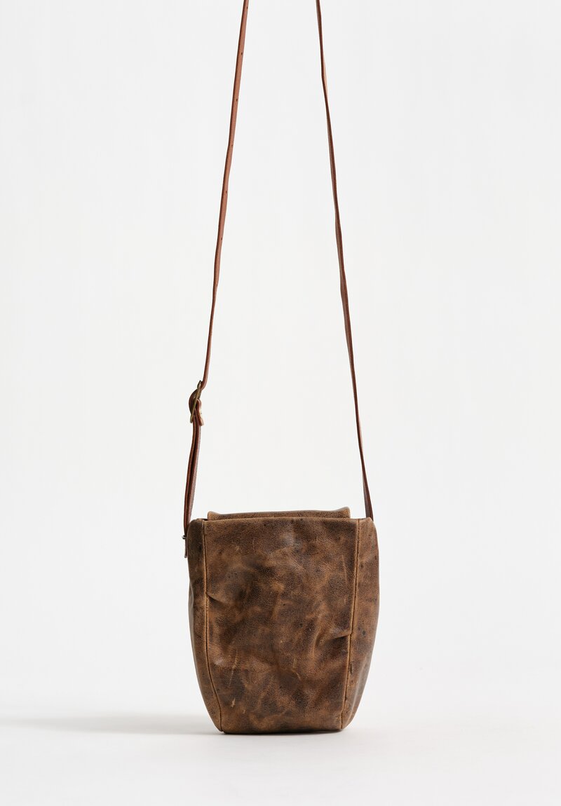 Ziggy Chen Small Leather Shoulder Bag Sepia Brown