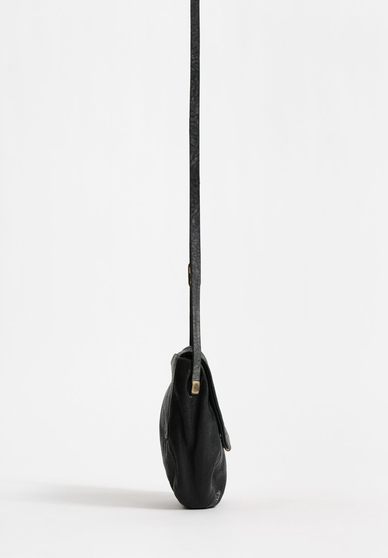 Ziggy Chen Small Leather Shoulder Bag Ebony Black