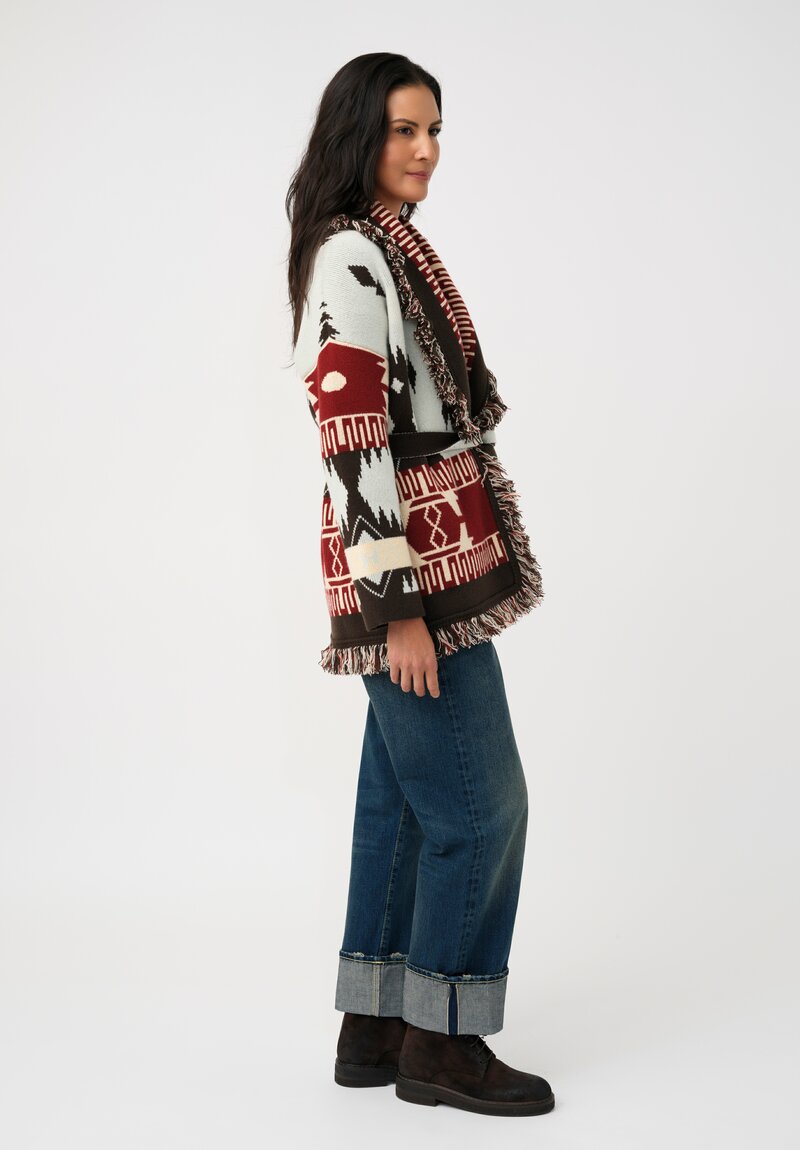Alanui Double Jacquard Knit Cashmere Geometric Pattern Icon Cardigan	