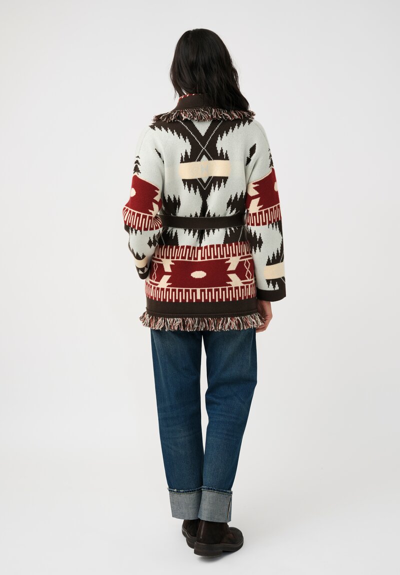 Alanui Double Jacquard Knit Cashmere Geometric Pattern Icon Cardigan	