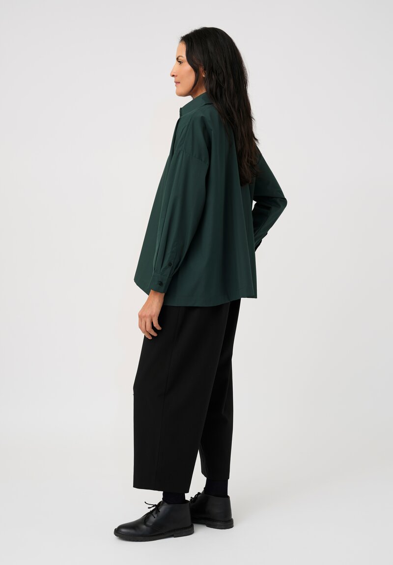 Eskandar Cotton Poplin Slouch Button Down Shirt