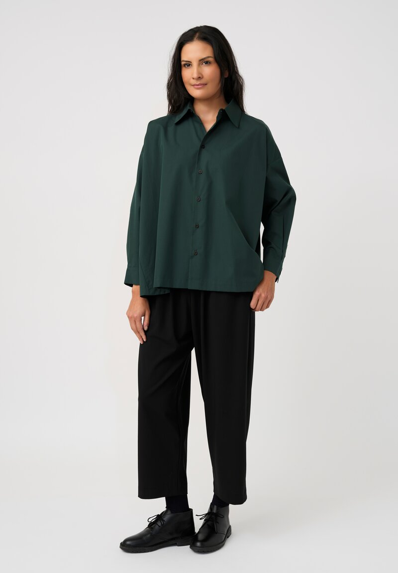 Eskandar Cotton Poplin Slouch Button Down Shirt