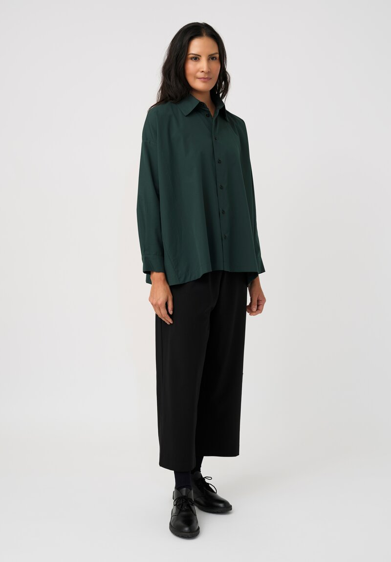 Eskandar Cotton Poplin Slouch Button Down Shirt