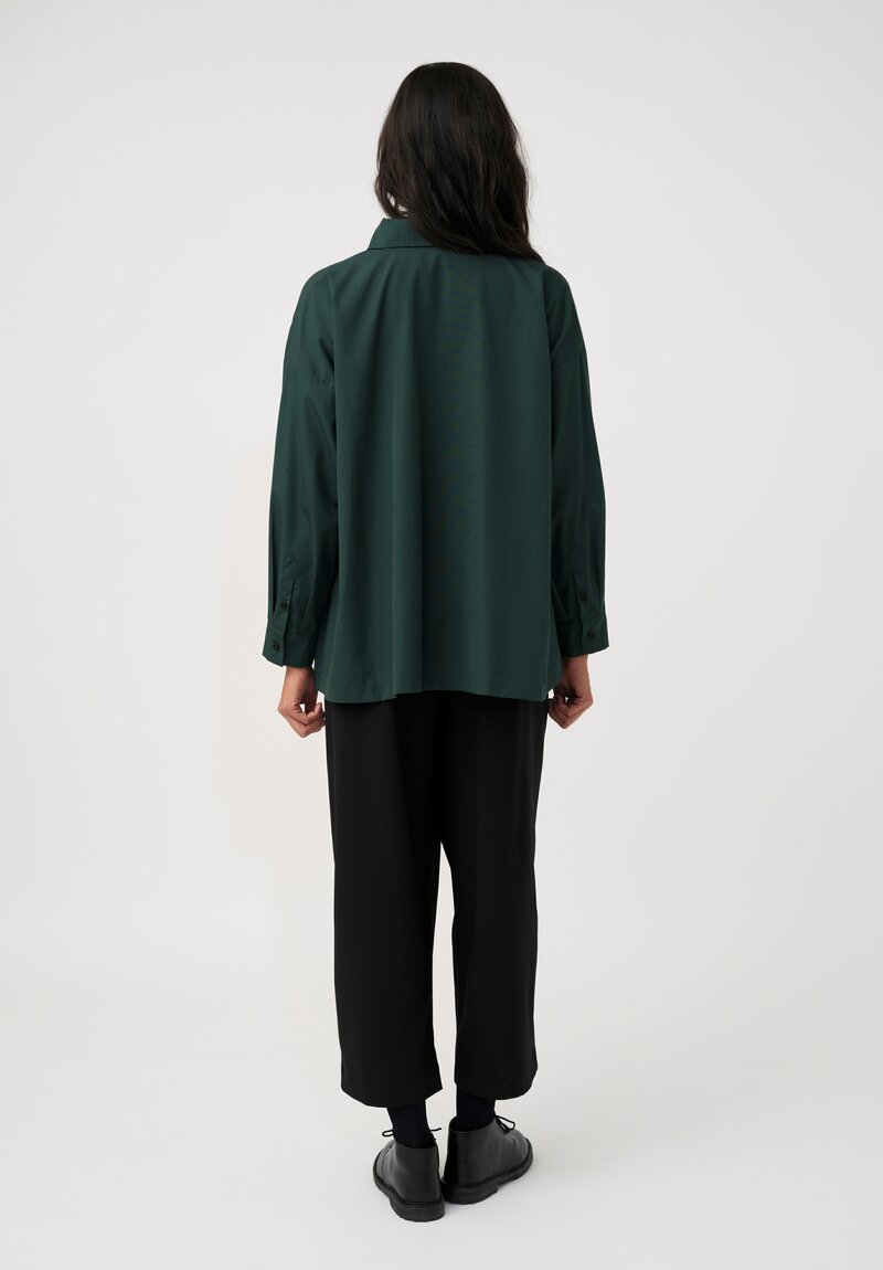 Eskandar Cotton Poplin Slouch Button Down Shirt