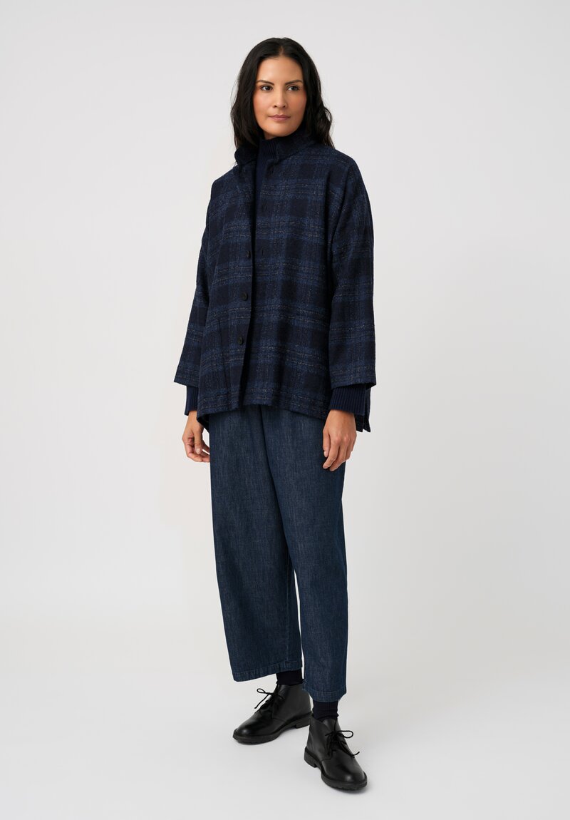 Eskandar Alpaca Bouclé Mandarin Collar Jacket