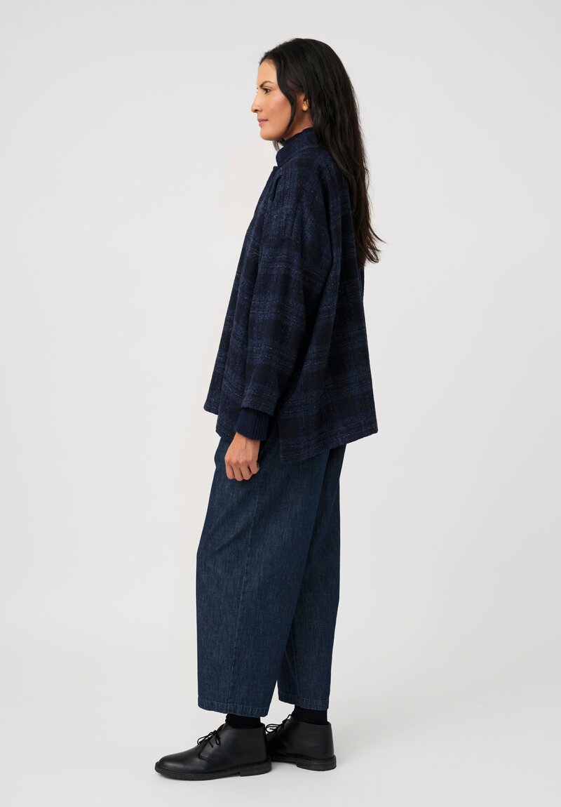 Eskandar Alpaca Bouclé Mandarin Collar Jacket