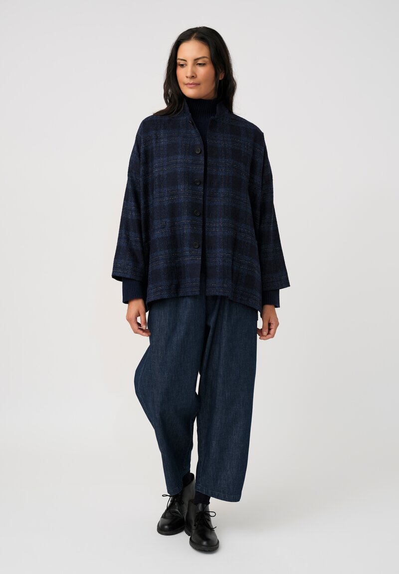 Eskandar Alpaca Bouclé Mandarin Collar Jacket