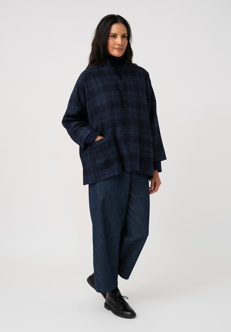 Eskandar Alpaca Bouclé Mandarin Collar Jacket