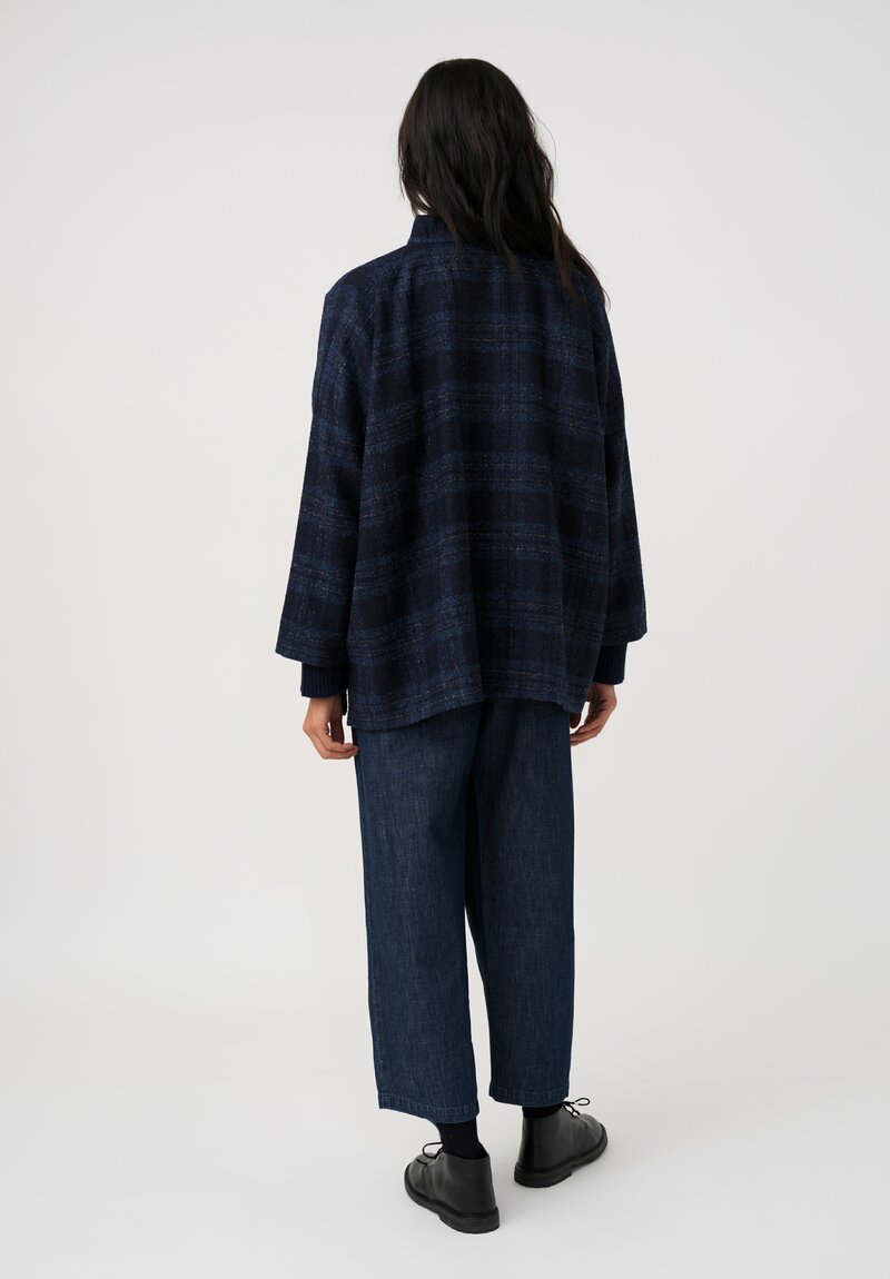 Eskandar Alpaca Bouclé Mandarin Collar Jacket