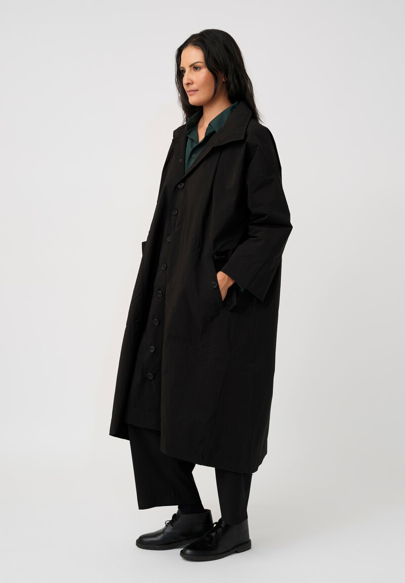 Eskandar Hideaway Hood Raincoat