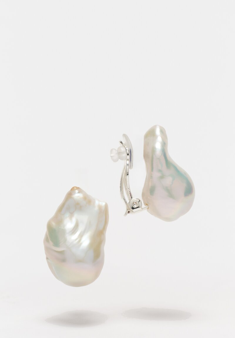 Monies Marée Baroque Pearl Clip On Earrings	