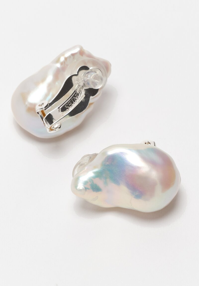 Monies Marée Baroque Pearl Clip On Earrings	
