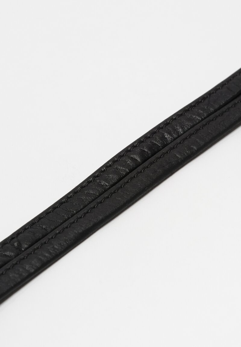 Monies Charbon Baroque Pearl, Leather & Bog Oak Necklace	