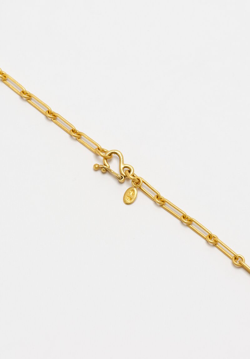 Denise Betesh Matte 22K Long Links Paperclip Chain Necklace	