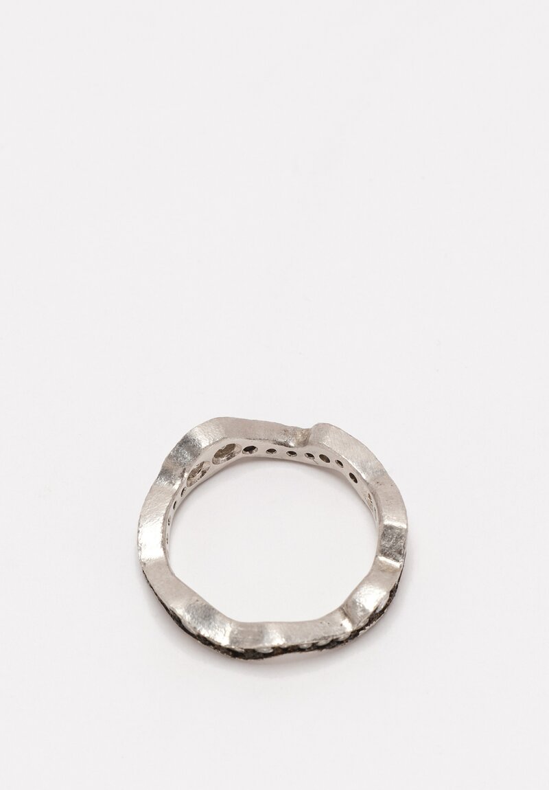 Tap by Todd Pownell Platinum Channel Set Diamond Wavy Eternity Band 6.25 0.90 cts