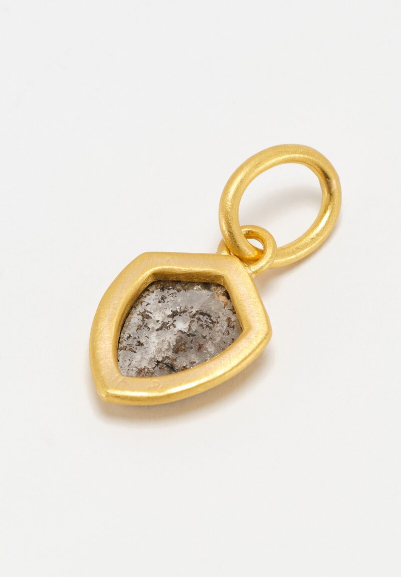 Denise Betesh 22K Shield Cut Landscape Diamond Slice Pendant	