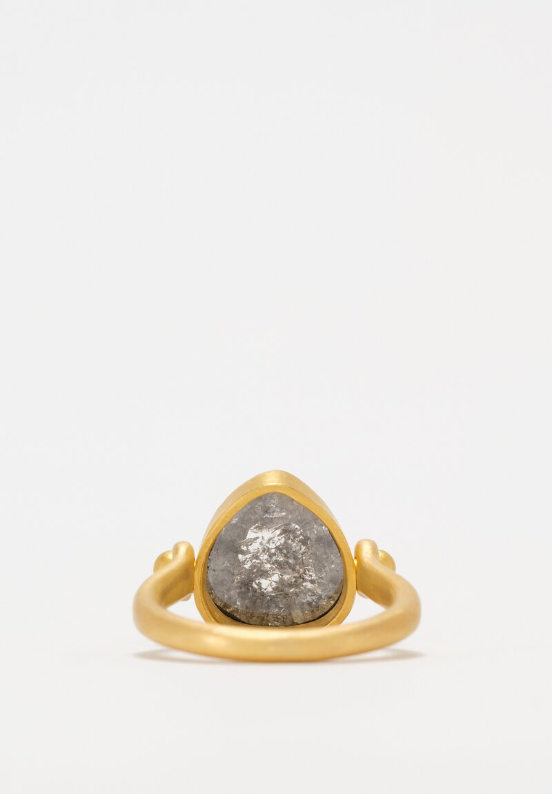 Denise Betesh Matte 20K, 22K Salt & Pepper Diamond Tabiz Swivel Ring	