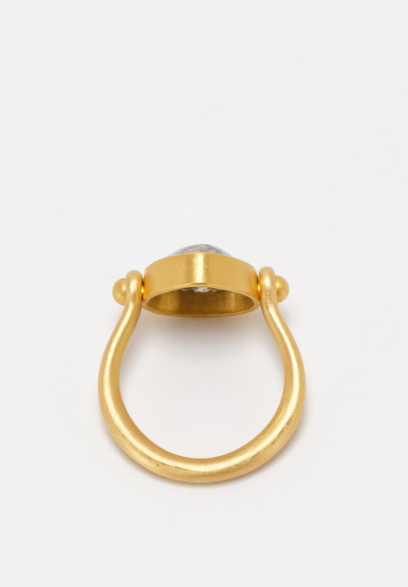 Denise Betesh Matte 20K, 22K Salt & Pepper Diamond Tabiz Swivel Ring	