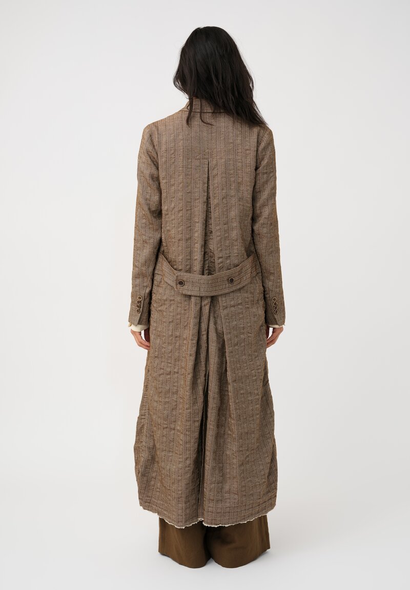 Uma Wang Striped Herringbone Cigna Trench Coat