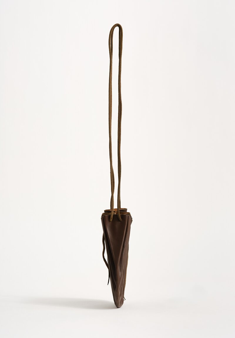 M.A+ Handmade Calf Leather Small Shell Drawstring Bag Military Green