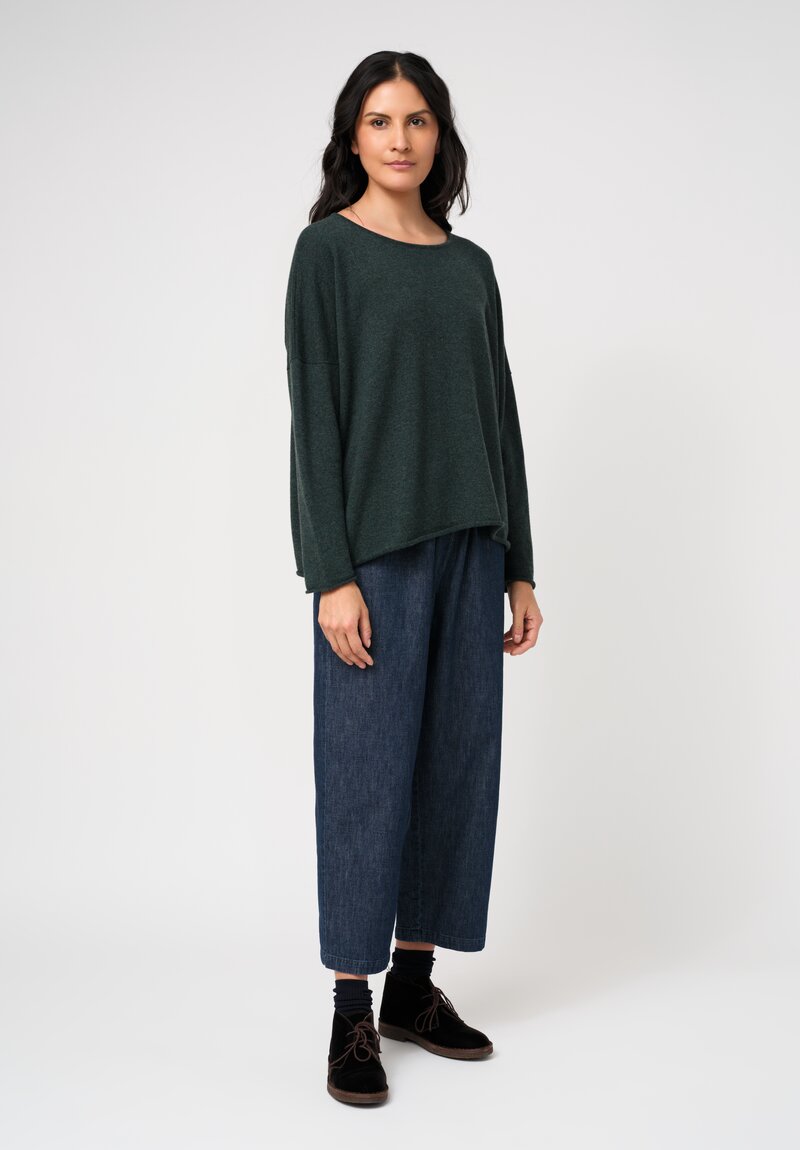 Eskandar Cashmere Rolled Edge Bateau Neck Sweater	