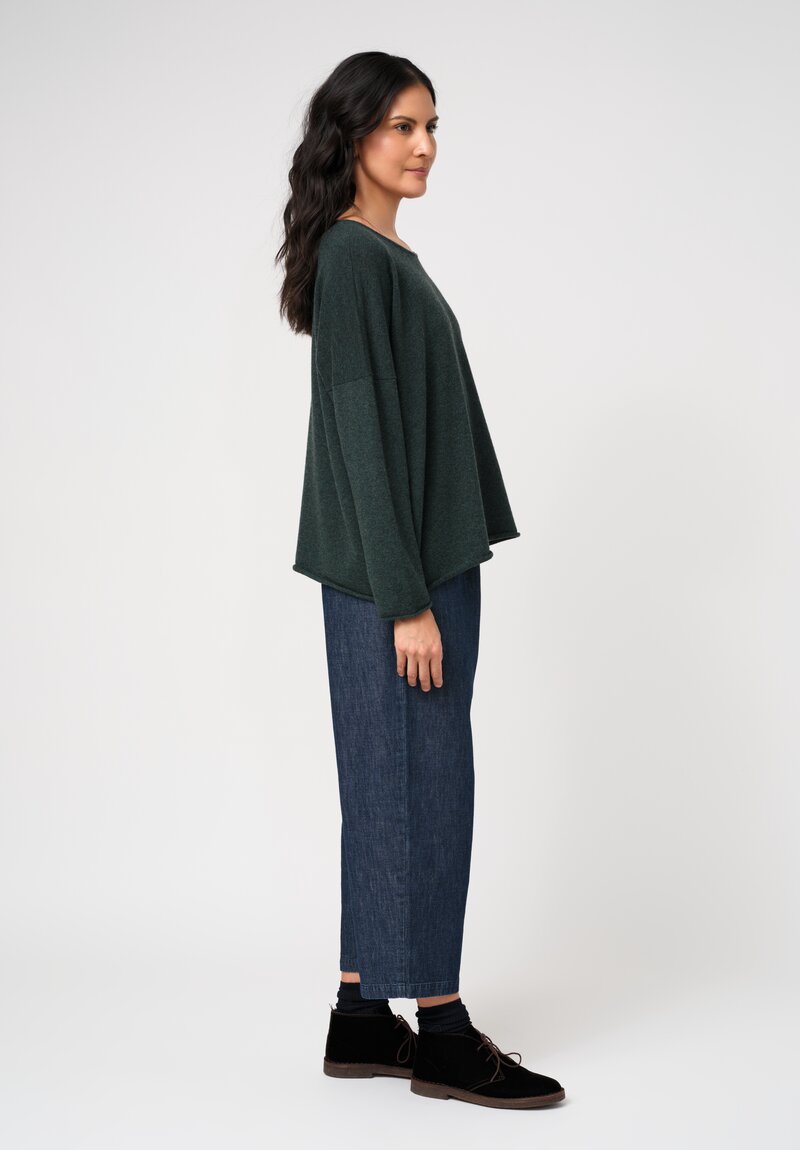 Eskandar Cashmere Rolled Edge Bateau Neck Sweater	