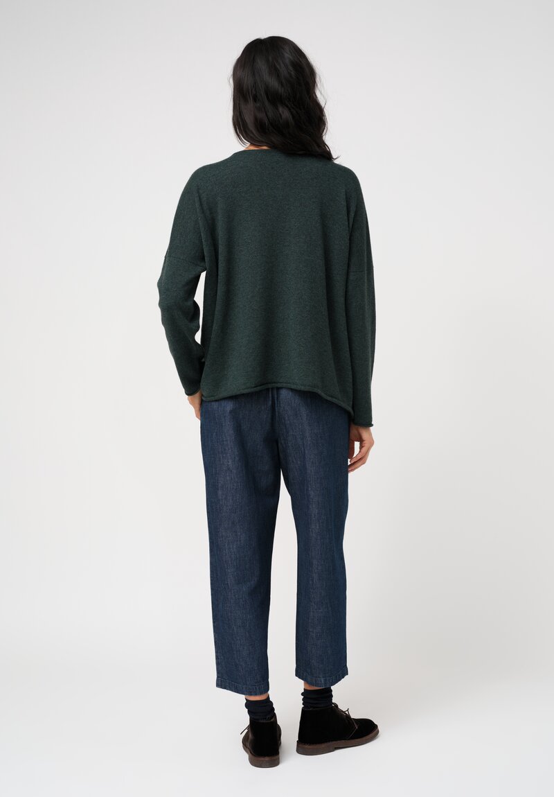 Eskandar Cashmere Rolled Edge Bateau Neck Sweater	