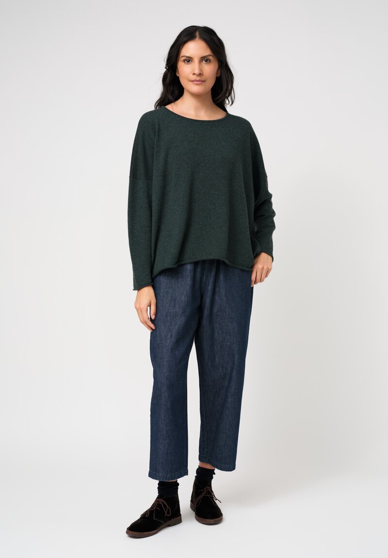 Eskandar Cashmere Rolled Edge Bateau Neck Sweater	